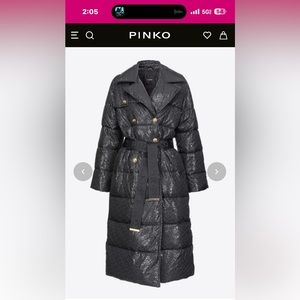 Long down jacket with glossy log print